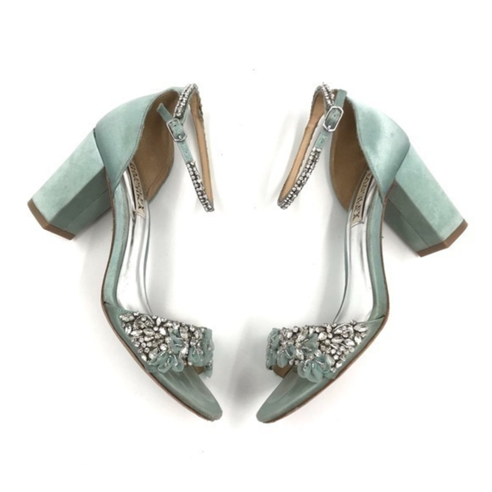 Badgley Mischka Embellished Ankle Strap Heels Size 6.5